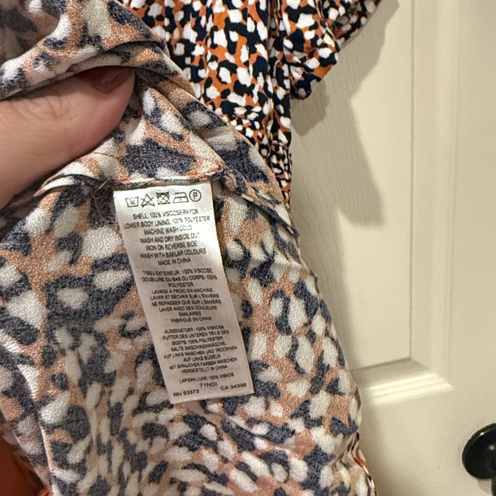 French Connection NWT orange drape button front dress, size 10 - Picture 7 of 10